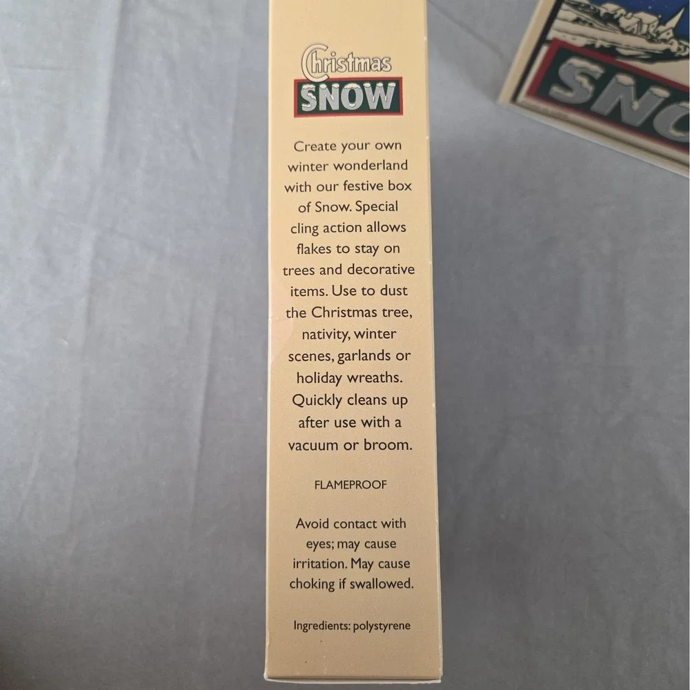 Vtg Restoration Hardware Decorative Christmas Snow 5oz Box Polystyrene NOS USA